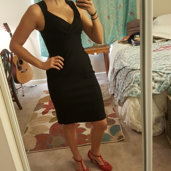 Classy Sexy Midi Black Dress - Picture 3 of 8
